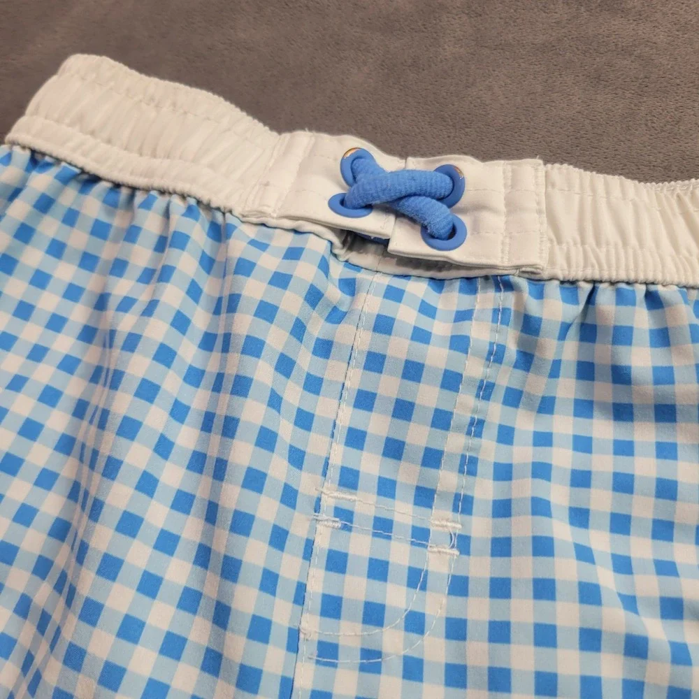 Wonder Nation Toddler Boys‎ Blue Gingham Swim Trunks Size 4T Mesh Lined Shorts